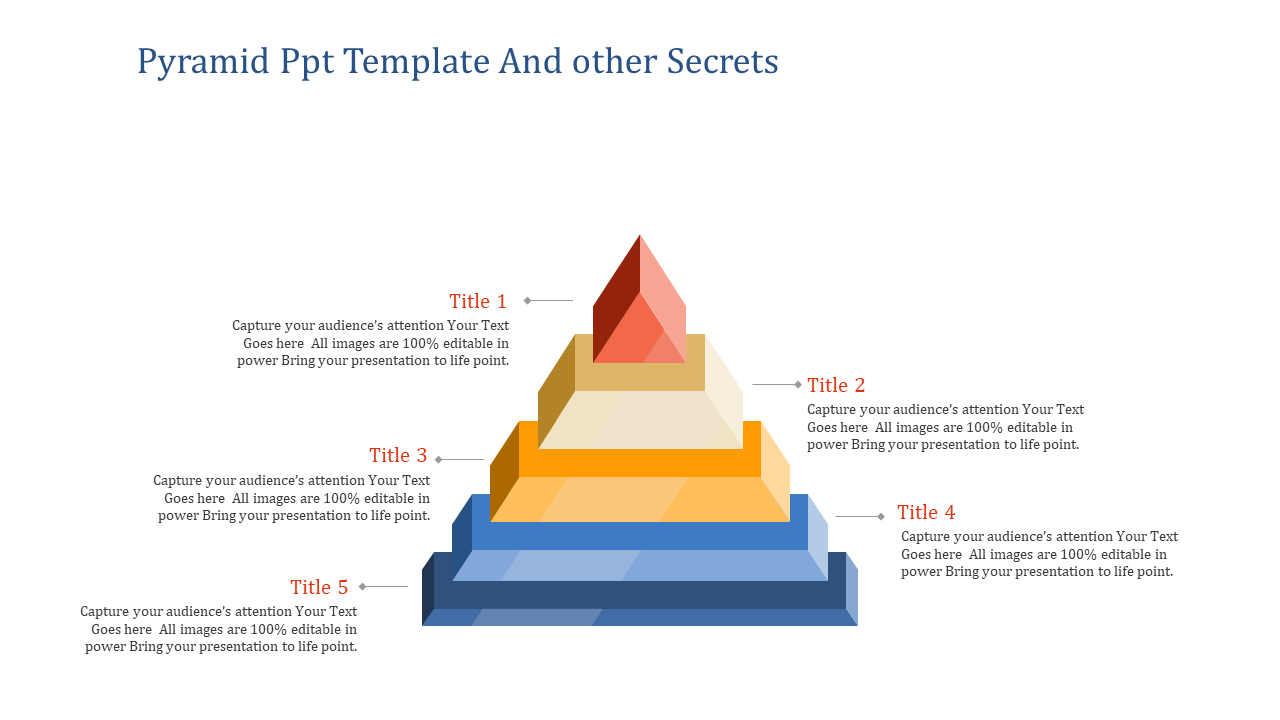 Free - Affordable Pyramid PPT Template Design With Five Node